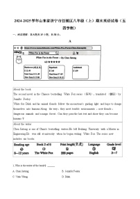 2024-2025学年山东省济宁市任城区八年级（上）期末英语试卷（五四学制）-自定义类型