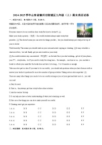2024-2025学年山东省德州市陵城区九年级（上）期末英语试卷-自定义类型