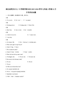 湖北省武汉市七一中学教学联合体2025-2026学年七年级上学期12月月考英语试题-自定义类型