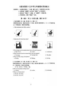 【9英WY期末】合肥市第四十五中学2024-2025学年九年级上学期期末预考英语试卷