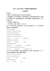 河南省平顶山市叶县2024-2025学年九年级上学期1月期末英语试题（含笔试答案及原文）