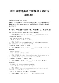 2026届中考英语二轮复习专题《词汇专项提升》练习