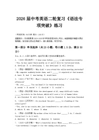 2026届中考英语二轮复习专题《语法专项突破》练习