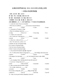 安徽省阜阳市颍州区2024-2025学年九年级上学期1月期末考试英语试卷（学生版）