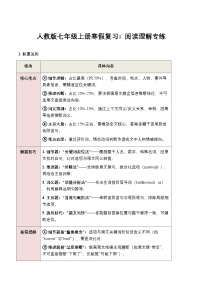人教版七年级上册寒假复习：阅读理解专练（解析版+原卷版）