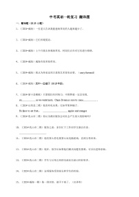 2026年中考英语一轮复习 翻译题练习（含答案解析）