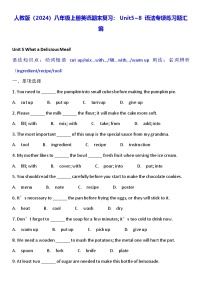 人教版（2024）八年级上册英语期末复习：Unit5~8 语法专项练习题汇编（含答案）