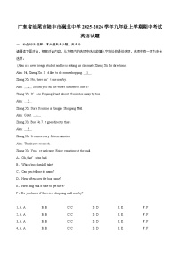 广东省汕尾市陆丰市碣北中学2025-2026学年九年级上学期期中考试英语试题-自定义类型