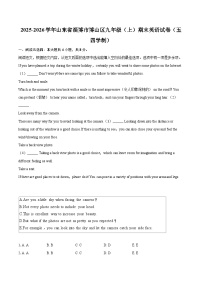 2025-2026学年山东省淄博市博山区九年级（上）期末英语试卷（五四学制）-自定义类型