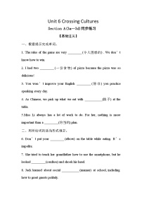 人教版（2024）八年级下册（2024）Section A优秀课时练习