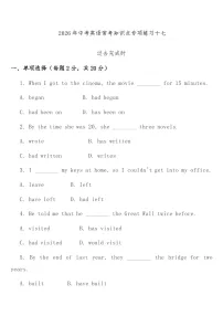 专项练习十七 (过去完成时) 中考英语常考知识点专项练习