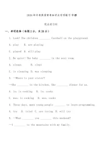 专项练习十四 (现在进行时) 中考英语常考知识点专项练习