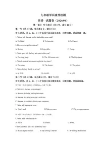 浙江省嘉兴市桐乡市2025-2026学年九年级上学期期末英语试题含答案