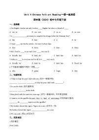 牛津译林版（2024）七年级下册（2024）Module 1 My country & my peopleUnit 4 Chinese folk art当堂检测题