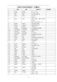 上海市中考英语考纲高频词汇知识点汇总