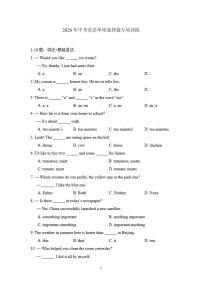 2026年中考英语单项选择题专项训练（含解析）