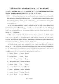 2025-2026学年广东省深圳中学九年级（上）期末英语试卷（含答案）