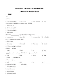 初中英语人教版（2024）七年级上册（2024）Unit 3 Welcome!巩固练习
