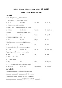 初中英语牛津译林版（2024）七年级下册（2024）Unit 4 Chinese folk art同步训练题
