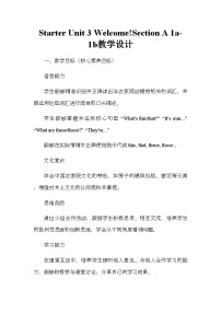 初中英语人教版（2024）七年级上册（2024）Unit 3 Welcome! Section A教案