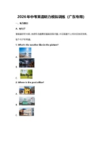 2026年中考英语听力模拟训练（广东专用）