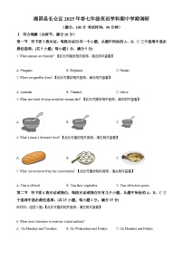 精品解析：湖南省岳阳市湘阴县2024-2025学年七年级下学期4月期中考试英语试题+答案含听力