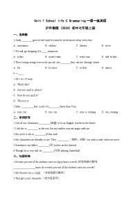 初中英语沪外教版（2024）七年级上册（2024）C Grammaring课时作业