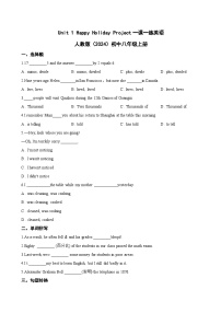 人教版（2024）八年级上册（2024）Unit 1 Happy Holiday Section B Project精练