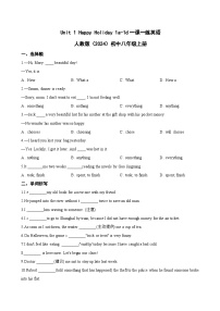 初中英语人教版（2024）八年级上册（2024）Unit 1 Happy Holiday Section B 1a-1d综合训练题