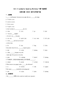 北师大版（2024）七年级下册（2024）Unit 4 LandmarksSpeaking Workshop同步练习题