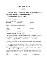 山东省临沂市沂水县2025_2026学年上学期九年级期中英语考试卷（文字版，含答案）