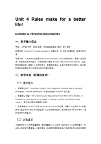 冀教版（2024）八年级下册（2024）Lesson 4 Personal boundaries第4课时教案
