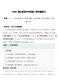 中考英语二轮专题复习 专题二十一：任务型阅读（回答问题·完成表格·信息匹配·任务型完形）专项训练