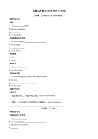 专题03 核心句式与写作佳句（按课本顺序）-2026届中考英语总复习（人教版）练习+答案