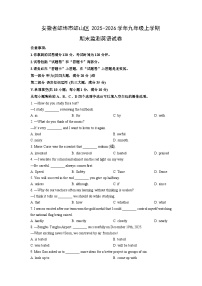 2025-2026学年安徽省蚌埠市蚌山区九年级上学期期末监测英语试卷（学生版）