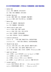 2026年中考英语专题复习：常考必会45组易混短语（含练习题及答案）