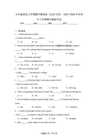 2025-2026学年北京市九年级上学期期中模拟英语试题（含解析）