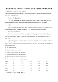 湖北省孝感市汉川市2025-2026学年九年级上学期期末考试英语试题-自定义类型