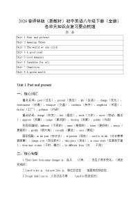 2026春译林版（新教材）初中英语八年级下册（全册）各单元知识点复习要点梳理