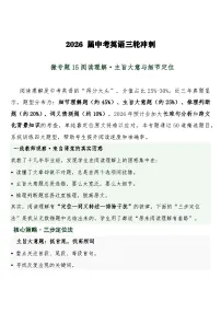 中考英语三轮冲刺练习+答案 微专题15阅读理解·主旨大意与细节定位