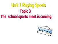 仁爱科普版八年级上册Topic 3 The school sports meet is coming.授课课件ppt