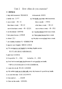 初中英语人教新目标 (Go for it) 版八年级上册Unit 2 How often do you exercise?一等奖教案