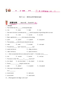 练习14 一般过去时的被动语态-2020-2021学年【补习教材·寒假作业】八年级英语（人教版）