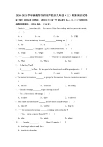 2020-2021学年湖南省株洲市芦淞区九年级（上）期末英语试卷     解析版