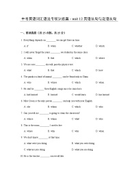 中考英语词汇语法专项训练篇 unit 12 宾语从句与定语从句