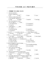 中考英语词汇语法专项训练篇 - unit 3  形容词与副词