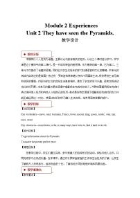 初中英语外研版 (新标准)八年级下册Unit 2  They have seen the Pyramids.教案设计