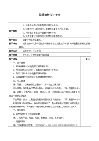 初中科学华师大版九年级上册4 能量的转化与守恒精品教学设计