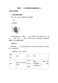 备战2022 中考科学  精讲精练 专题07 人体的物质和能量转换(二)（学案）