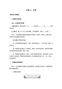 备战2022 中考科学  精讲精练 专题34 金属（学案）